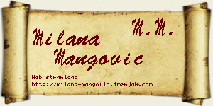 Milana Mangović vizit kartica